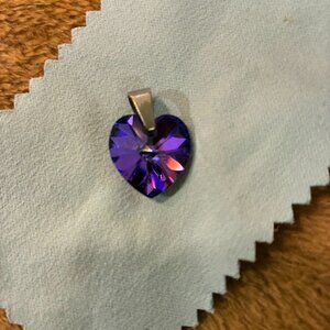 Purple Heart Pendant Necklace
